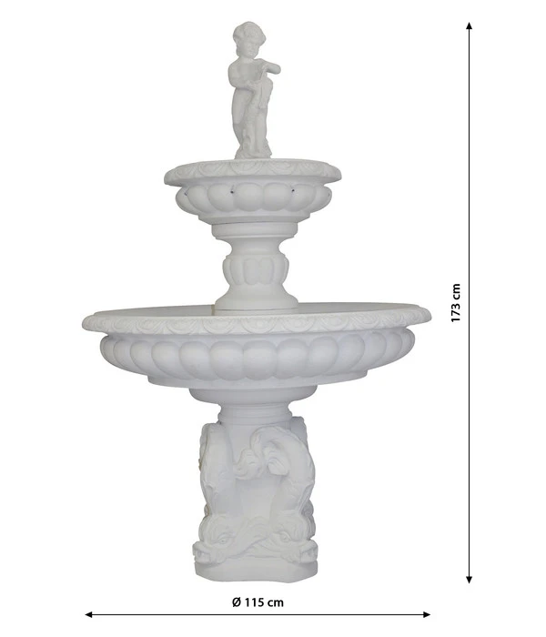 Fantasieco Stein-Gartenbrunnen Milano, Ca. Ø115/H173 Cm 4 Fantasieco Stein-Gartenbrunnen Milano, Ca. Ø115/H173 Cm – Bild 2
