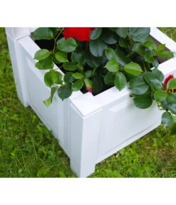 KHW Kunststoff-Pflanzkasten Mit Spalier, 43 X 43 X 140 Cm -Elho Aussenbereich Geschaft 3913688 WE DE 001 KastenSpalier43weiss