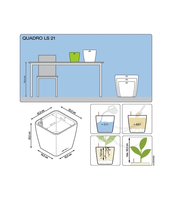 LECHUZA® QUADRO LS, All-in-One-Set 7 LECHUZA® QUADRO LS, All-in-One-Set – Bild 5