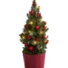 Geschmückter Weihnachtsbaum Antik, Mit Lichterkette, Ca. H50 Cm 1 Geschmückter Weihnachtsbaum Antik, Mit Lichterkette, Ca. H50 Cm -Elho Aussenbereich Geschaft 6201958 WE FS 001 WeihnachtsbaeumchenAntikrot18cmLED