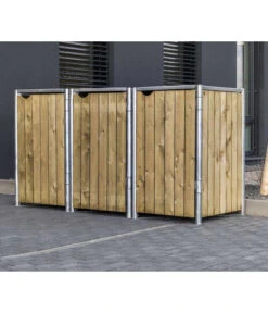 Hide Mülltonnenbox 240 L Holz, Ca. B209,1/H115,2/T80,7 Cm -Elho Aussenbereich Geschaft 6610950 WE MO 001 50NorthMuelltonnenboxHolz