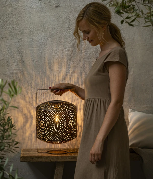 Dehner Solar Laterne Sapri, Ca. B25/H40/T25 Cm 5 Dehner Solar Laterne Sapri, Ca. B25/H40/T25 Cm – Bild 3