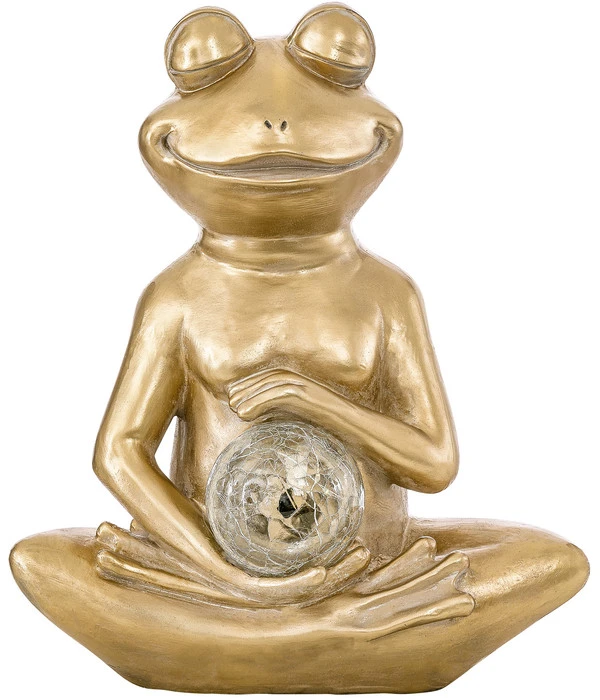 Dehner Solar Frosch Yogi, Ca. B36/H43/T21 Cm 3 Dehner Solar Frosch Yogi, Ca. B36/H43/T21 Cm