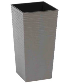 Siena Garden Kunststoff-Topf-Set ECO Nizza, Konisch, Grau, Ca. B25/H46,5/T25 & B30/H57/T30 Cm, 2-teilig -Elho Aussenbereich Geschaft 6654909 WE FS 002 PflanzgefaessEcoNizzaGrau