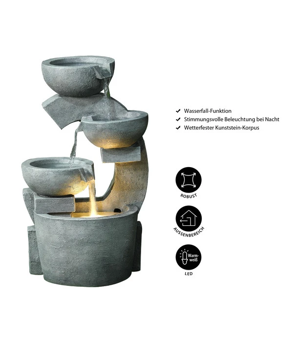 Dehner Polyresin-Gartenbrunnen Caserta, Ca. B41,5/H72/T37 Cm 4 Dehner Polyresin-Gartenbrunnen Caserta, Ca. B41,5/H72/T37 Cm – Bild 2