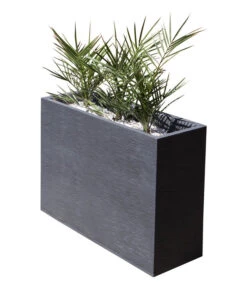 EDA-plastiques Kunststoff-Kasten Graphit, Gerillt, Anthrazit -Elho Aussenbereich Geschaft 6763932 WE FS 002 PflanzkastenGrap79cm