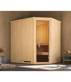 Weka Ecksauna Varberg Mit Glastür -Elho Aussenbereich Geschaft 6914253 WE MO 002 WekaEcksaunaVarbergmitGlastuer