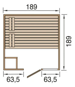 Weka Sauna Valida Mit Glastür Und Fenster -Elho Aussenbereich Geschaft 6914618 WE DE 001 WekaSaunaValidaGrundriss