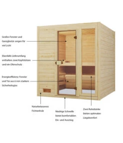 Weka Sauna Valida Mit Glastür Und Fenster -Elho Aussenbereich Geschaft 6914618 WE IG 001 WekaSaunaValidamitGlastuerundFenster