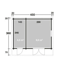 Wolff Finnhaus Gartenhaus Trondheim 70-D/2 -Elho Aussenbereich Geschaft 6930895 WE DE 001 FinnhausBBHTrondheim70D