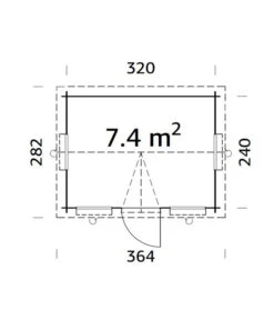 Palmako Gartenhaus Claudia, Ca. B362/H249/T284 Cm -Elho Aussenbereich Geschaft 6975601 WE BG 001 BlockbohlenhausClaudiaNatur