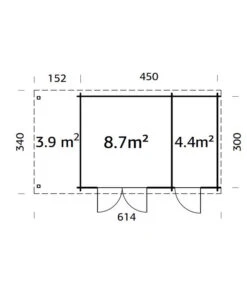 Palmako Gartenhaus Ella, Inkl. Seitendach, Ca. B614/H214/T340 Cm -Elho Aussenbereich Geschaft 6976211 WE BG 002 BBHEllaNatur